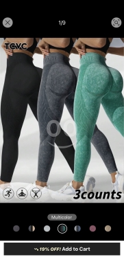 ليجنز نسائي بخصر عالٍ لشد الجسم من TCVC | TCVC Women's High Waist Tummy Control Leggings — 4