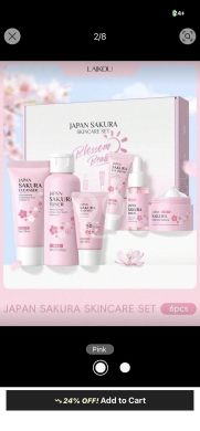 Health & Beauty in Abdeh - مجموعة العناية بالبشرة "ساكورا اليابان" من لايكو (6 قطع) | LAIKOU Japan Sakura Skincare Set