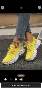 الملابس، الأحذية والزينة في عبده - حذاء رياضي نسائي كاجوال بنعل سميك | Women&#039;s Casual Lightweight Chunky Sneakers