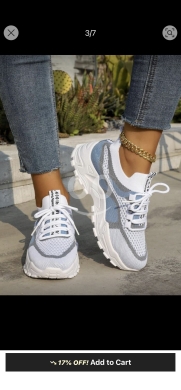 الملابس، الأحذية والزينة في عبده - حذاء رياضي نسائي محبوك بنعل سميك | Women&#039;s Knitted Breathable Chunky Sneakers