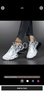 الملابس، الأحذية والزينة في عبده - حذاء رياضي للجنسين بتصميم عصري وألوان متداخلة | Unisex Lightweight Color Patchwork Sneakers