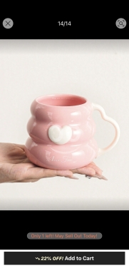 أكواب السيراميك العصرية بتصاميم القلب والتموجات | Modern Ribbed Ceramic Heart Mugs — 5