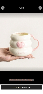 أكواب السيراميك العصرية بتصاميم القلب والتموجات | Modern Ribbed Ceramic Heart Mugs — 4
