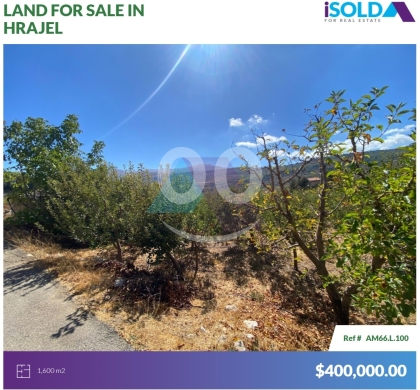 Lands for sale in Hrajel - Land with Prime Location for sale in Hrajel - أرض للبيع في حراجلAM66L100