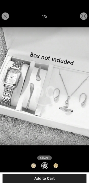 طقم ساعة اليد الذهبية الفاخرة للفتيات (6 قطع) | 6pcs Gold Watch & Jewelry Set for Her — 2