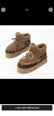حذاء الثلج المبطن بالفرو مع تصميم الجورب | Plush-Lined Knitted Sock Snow Boots — 7