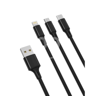 XO - NB173 Cable USB 3w1 - Lightning + USB-C + microUSB 1,2 m 2,4A — 2
