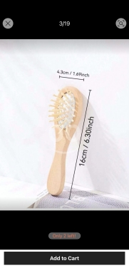 طقم العناية بشعر الطفل من الخشب الطبيعي | Natural Wooden Baby Hair Brush & Comb Set — 3