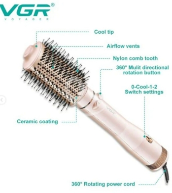 VGR Voyager 360° Rotating Hot Air Styler Brush - Multi-Directional Hair Dryer & … — 3