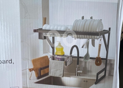 Kitchen appliances in Jeita - Premium Over-Sink Dish Drying Rack - Black Stainless Steel Kitchen Organizer & Storage Shelf