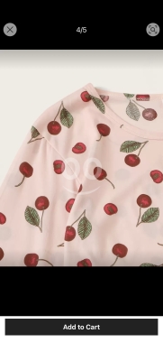 Clothes, Footwear & Accessories in Abdeh - طقم بيجامة بنقشة الكرز مع غطاء للعين | Cherry Print Pajama Set with Eye Cover