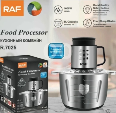 Kitchen appliances in Jeita - RAF R.7025 Electric Food Processor - 1000W Heavy-Duty Meat Grinder with 5L Stainless Steel Bowl