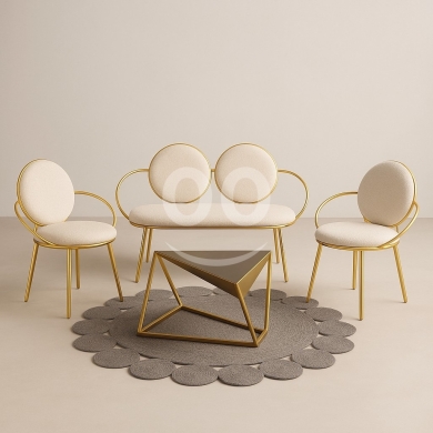 Other home furniture in Aley - طقم جلوس "أورورا" الفاخر | Luxury "Aurora" Furniture Set with Modern Design and Gold Legs