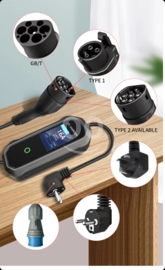 شاحن سيارات كهربائية محمول وشاشة عرض LCD ذكية | Portable EV Charger 7kW 32A with Smart LC… — 2