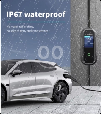 شاحن سيارات كهربائية محمول وشاشة عرض LCD ذكية | Portable EV Charger 7kW 32A with Smart LC… — 4