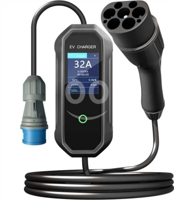 آخر في ضم والفرز - شاحن سيارات كهربائية محمول وشاشة عرض LCD ذكية | Portable EV Charger 7kW 32A with Smart LCD Display