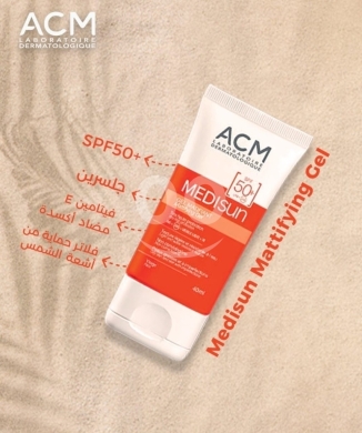 Health & Beauty in Nahleh - ACM Medisun Mattifying Gel SPF 50+ Sunscreen - Oil Control, Vitamin E & Antioxidants for Oily Skin
