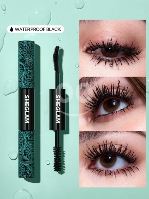 Health & Beauty in Nahleh - SHEGLAM All-in-One Double-Sided Mascara - Waterproof Black, Volume & Length for Dramatic Lashes