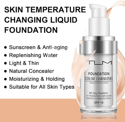 Health & Beauty in Nahleh - TLM Color Changing Foundation SPF 15 - Skin Tone Adjusting, Moisturizing, & Anti-Aging Liquid Makeup