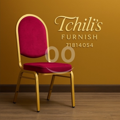 Other home furniture in Aley - كرسي حفلات ذهبي فاخر مع مقعد مخملي أحمر | Luxury Gold Banquet Chair with Red Velvet Seat