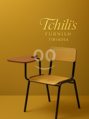 Mobilier et équipement de bureau dans Aley - كرسي دراسي خشبي مع طاولة جانبية وهيكل معدني متين | Durable School Chair with Wooden Tablet Arm