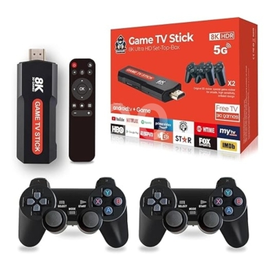 Gaming Console & Accessories in Beirut City - Game + Android TV Stick 8 Ultra | جهاز ألعاب للتلفزيون بدقة 4K مع 20,000 لعبة