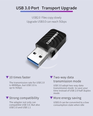 لاقط واي فاي كومفاست فائق السرعة ثنائي النطاق | COMFAST Dual Band 1300Mbps USB WiFi Adapt… — 9