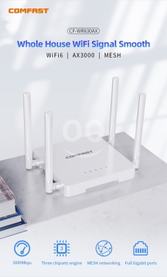 Computers Parts & Software Accessories in Dam Wel Farez - راوتر كومفاست واي فاي 6 شبكي AX3000 جيجابايت | COMFAST WiFi 6 Mesh Router AX3000 Gigabit Dual-Band