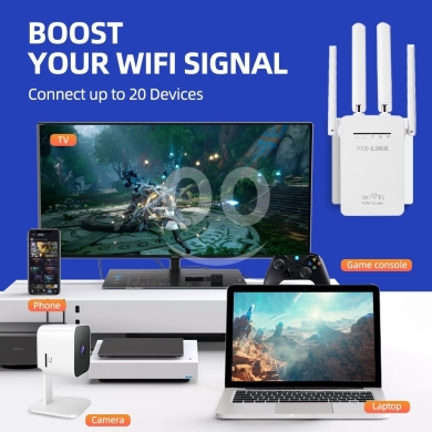 جهاز مقوي إشارة واي فاي لاسلكي | PIX-LINK Wireless WiFi Signal Repeater Booster with 4 An… — 7