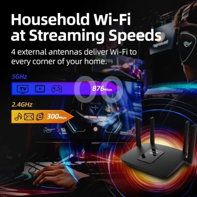راوتر واي فاي AC1200 ثنائي الموجات جيجابت | AC1200 Dual Band Full Gigabit Wi-Fi Router — 2