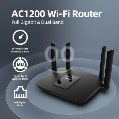 Computers Parts & Software Accessories in Dam Wel Farez - راوتر واي فاي AC1200 ثنائي الموجات جيجابت | AC1200 Dual Band Full Gigabit Wi-Fi Router