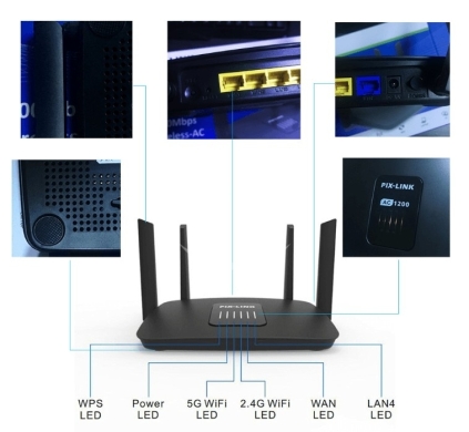 راوتر واي فاي AC1200 ثنائي الموجات جيجابت | AC1200 Dual Band Full Gigabit Wi-Fi Router — 8
