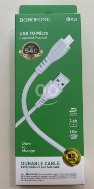 Mobile accessories in Bab Al Ramel - Borofone BX51 Micro USB Cable: 2.4A Fast Charging | Durable Data Sync | 540 Days Warranty