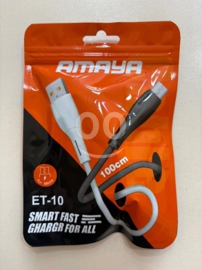 Mobile accessories in Bab Al Ramel - Amaya ET-10 Micro USB Cable (100cm) | Smart Fast Charging & Data Sync for All Devices