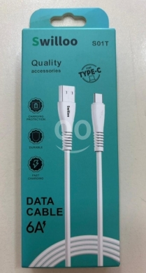 Mobile accessories in Bab Al Ramel - Swilloo S01T Type-C Data Cable (6A) | Ultra-Fast Charging & Durable Protection
