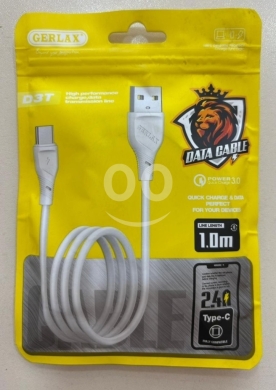 Mobile accessories in Bab Al Ramel - Gerlax D3T Type-C Cable (2.4A) | Quick Charge 3.0 & 1M Data Sync for Devices