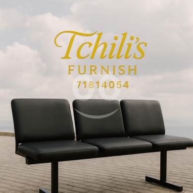 Mobilier et équipement de bureau dans Aley - مقعد انتظار ثلاثي بجلد أسود وهيكل | Black Leather 3-Seater Waiting Bench with Solid Metal Frame
