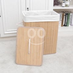 سلة غسيل من الخيزران الطبيعي بتصميم أنيق ومنظم للمنزل | Elegant Bamboo Laundry Basket for Home Organ