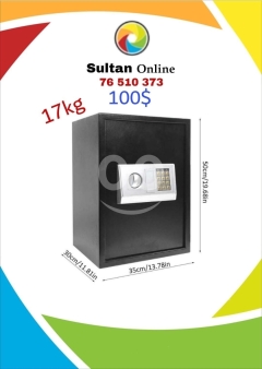 خزنة حديدية متينة عالية الأمان 17 كجم مقاس 50×35×30 سم | Heavy-Duty 17kg Steel Safe Box 50x35x30cm