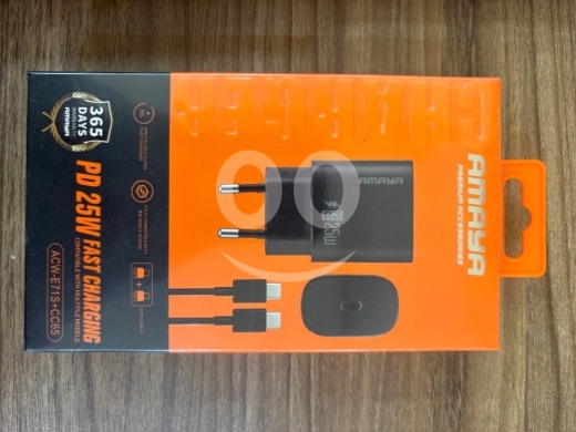 Mobile accessories dans Bab Al Ramel - شاحن أمايا سريع ٢٥ واط مع كابل تايب سي بضمان سنة | AMAYA 25W Fast Charger & Type-C Cable