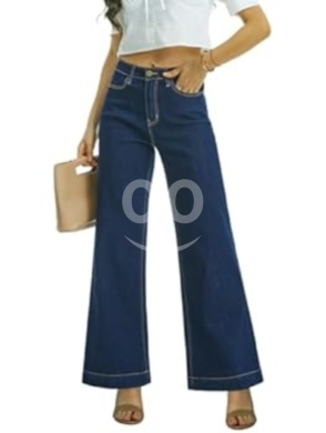 Vêtements, chaussures et accessoires dans Anfeh - بنطال جينز كحلي واسع بخصر مرتفع وليكرا كاملة مقاس 25-30 | Navy High Waist Wide Leg Jeans Full Lycra