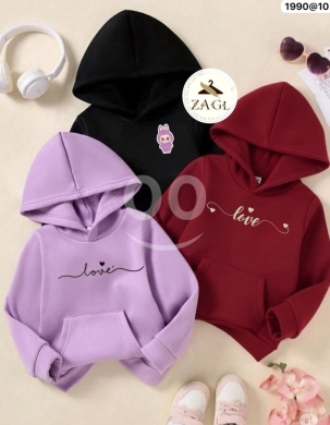 Clothes, Footwear & Accessories in Tripoli - Girls&#039; Warm Winter Fleece Hoodie with &#039;Love&#039; Graphic | Pullover Sweatshirt Made in Lebanon