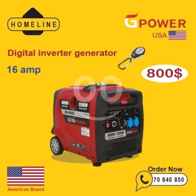 DIY Tools & Materials in Saida - GPOWER USA Digital Inverter Generator 16 Amp | 4000W / 3500W Portable Power