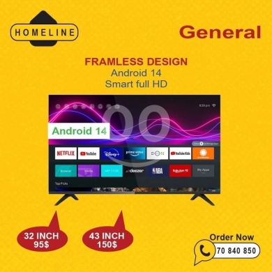 TV & videos in Saida - General Android 14 Smart TV | Frameless Full HD | 32 Inch & 43 Inch Deals
