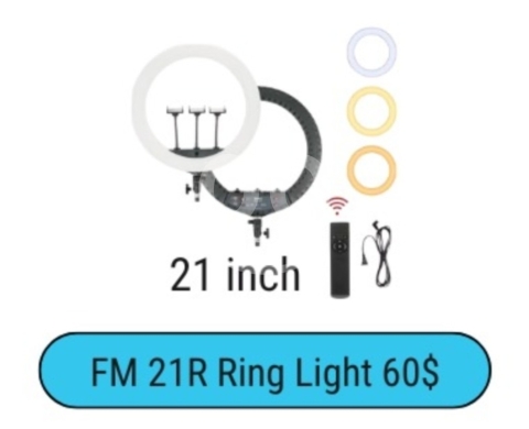 Other Mobile Phones & Accessories في زحلتا - FM 21R Ring Light | 21 Inch LED Ring Light with Remote | Photography & Video Lighting $60