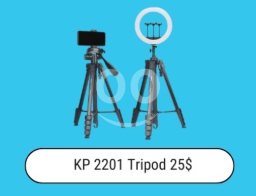 Other Mobile Phones & Accessories في زحلتا - KP 2201 Camera & Phone Tripod Stand | Portable Vlog Tripod with Ring Light Mount $25