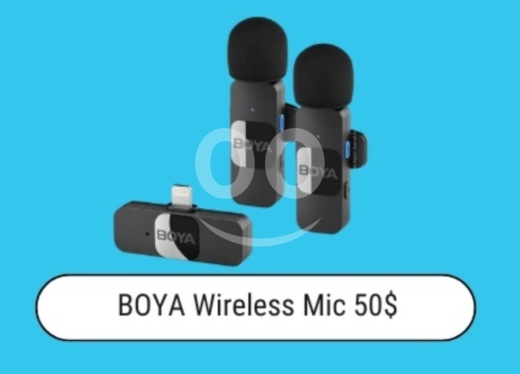 Other Mobile Phones & Accessories في زحلتا - BOYA Dual Wireless Microphone System | 2-in-1 Lavalier Mic for iPhone | Lightning Connector $50