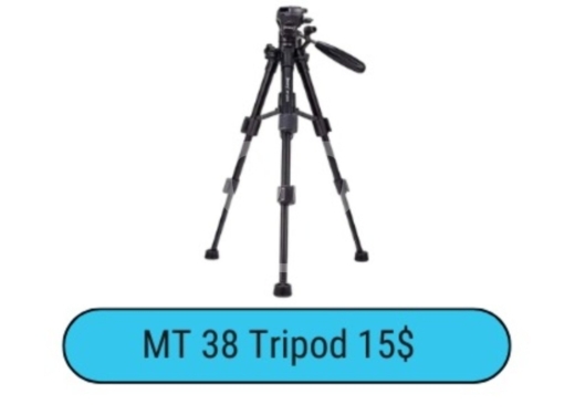 Other Mobile Phones & Accessories في زحلتا - MT 38 Camera & Phone Tripod Stand | Portable Lightweight Video Tripod for Travel $15
