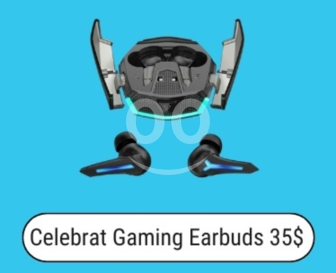 Mobile accessories in Zhalta - Celebrat Gaming Earbuds | Wireless Low-Latency TWS Headset | RGB Charging Case $35