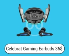 Celebrat Gaming Earbuds | Wireless Low-Latency TWS Headset | RGB Charging Case $35